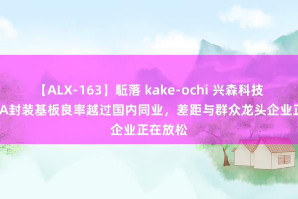 【ALX-163】駈落 kake-ochi 兴森科技：FCBGA封装基板良率越过国内同业，差距与群众龙头企业正在放松