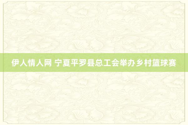 伊人情人网 宁夏平罗县总工会举办乡村篮球赛