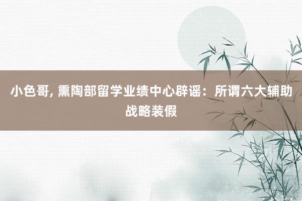 小色哥， 熏陶部留学业绩中心辟谣：所谓六大辅助战略装假