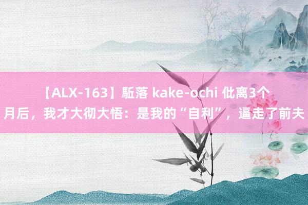 【ALX-163】駈落 kake-ochi 仳离3个月后，我才大彻大悟：是我的“自利”，逼走了前夫