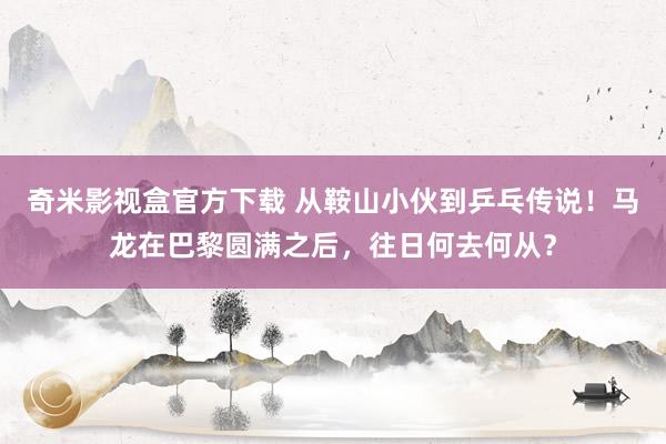 奇米影视盒官方下载 从鞍山小伙到乒乓传说！马龙在巴黎圆满之后，往日何去何从？