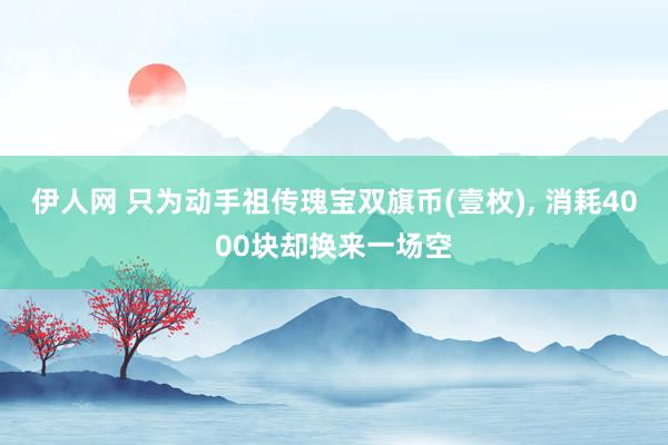 伊人网 只为动手祖传瑰宝双旗币(壹枚)， 消耗4000块却换来一场空