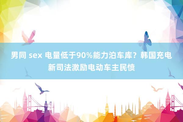 男同 sex 电量低于90%能力泊车库？韩国充电新司法激励电动车主民愤