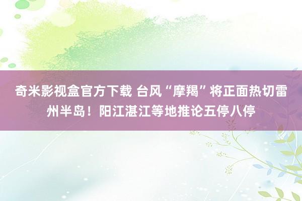 奇米影视盒官方下载 台风“摩羯”将正面热切雷州半岛！阳江湛江等地推论五停八停