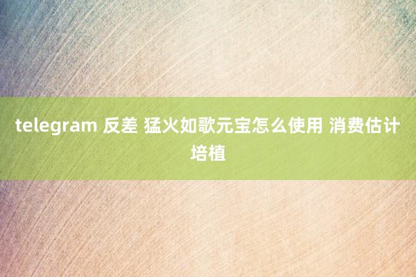 telegram 反差 猛火如歌元宝怎么使用 消费估计培植