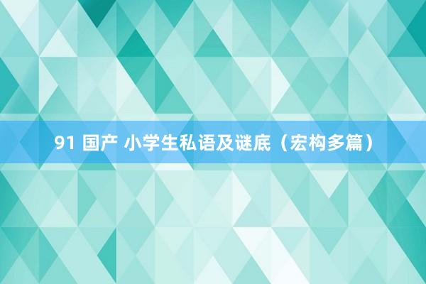 91 国产 小学生私语及谜底（宏构多篇）