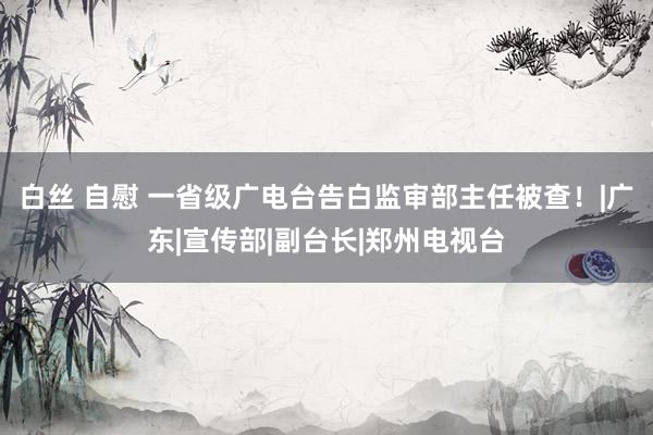 白丝 自慰 一省级广电台告白监审部主任被查！|广东|宣传部|副台长|郑州电视台